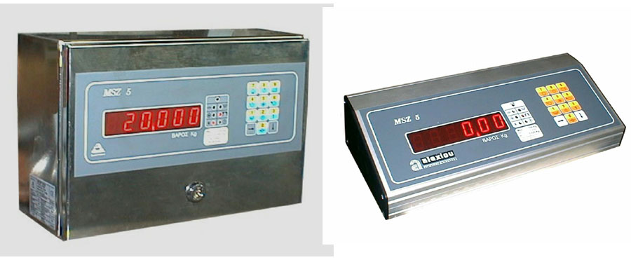 Ηλεκτρονικό Ζυγιστήριο τύπου MSZ 5 Απλής Ζύγισης της εταιρίας Αλεξίου ΑΕ ζυγιστικές μηχανές